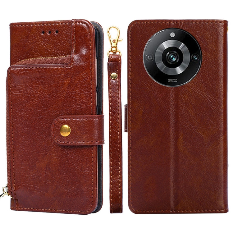 Zipper Bag Leather Phone Case, For Realme GT Neo6 SE, For Realme 12 5G, For Realme 12+ 5G, For Realme 12 Pro 5G, For Realme GT5 Pro 5G, For Realme 11 5G, For Realme 11 Pro / 11 Pro+ 5G, For Realme C65 4G