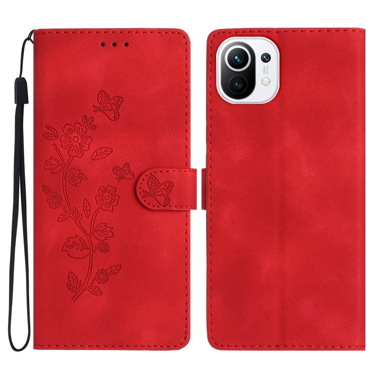 Flower Butterfly Embossing Pattern Leather Phone Case, For Xiaomi Redmi 10, For Xiaomi Mi 11 Lite, For Xiaomi Mi 11 Ultra, For Xiaomi Mi 11 Pro, For Xiaomi Redmi Note 10 5G, For Xiaomi Redmi Note 10 4G / Note 10S, For Xiaomi Redmi Note 10 Pro / 10 Pro ...