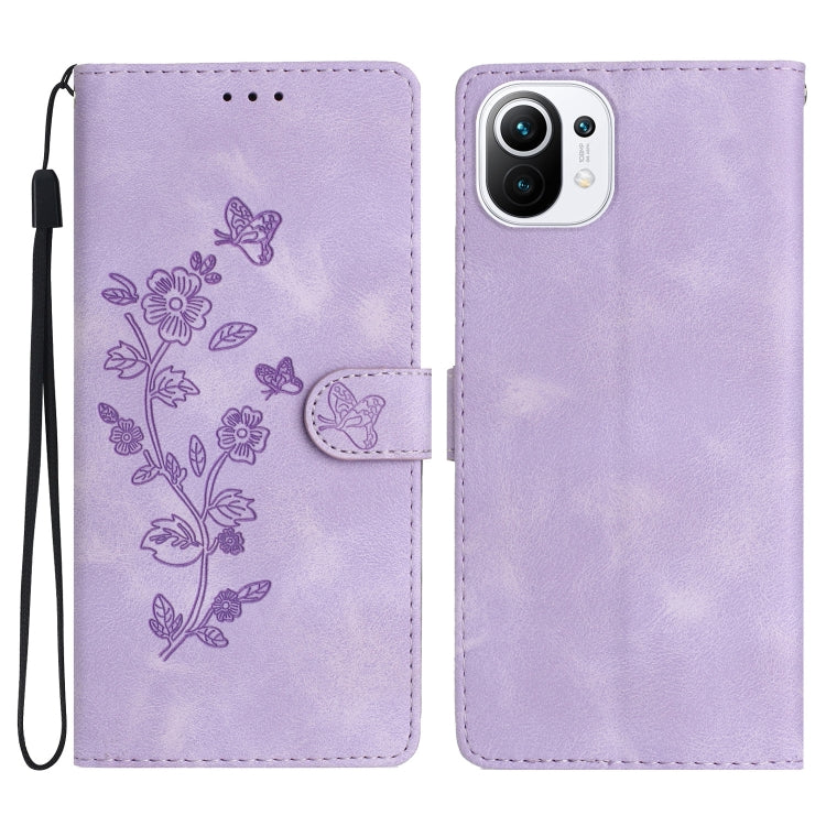 Flower Butterfly Embossing Pattern Leather Phone Case, For Xiaomi Redmi 10, For Xiaomi Mi 11 Lite, For Xiaomi Mi 11 Ultra, For Xiaomi Mi 11 Pro, For Xiaomi Redmi Note 10 5G, For Xiaomi Redmi Note 10 4G / Note 10S, For Xiaomi Redmi Note 10 Pro / 10 Pro ...