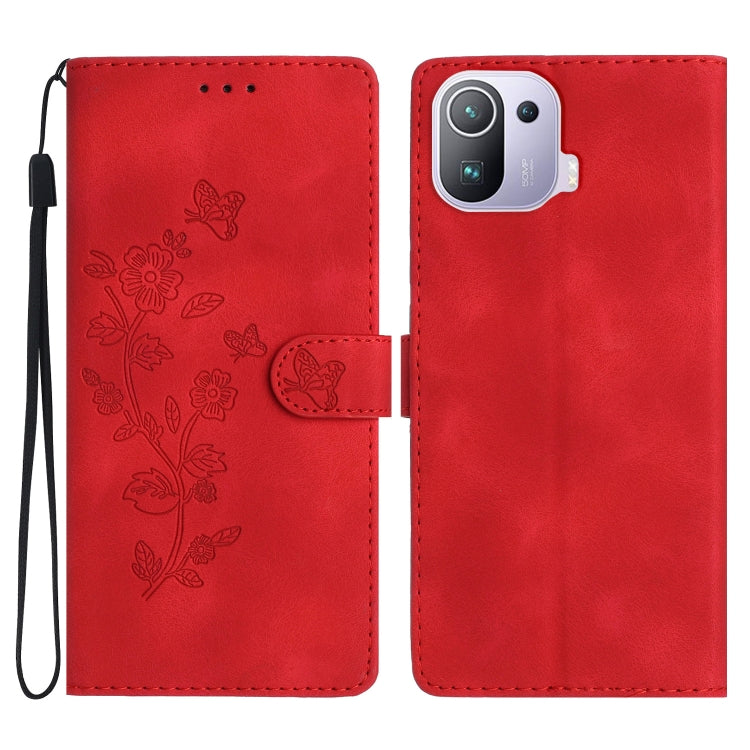 Flower Butterfly Embossing Pattern Leather Phone Case, For Xiaomi Redmi 10, For Xiaomi Mi 11 Lite, For Xiaomi Mi 11 Ultra, For Xiaomi Mi 11 Pro, For Xiaomi Redmi Note 10 5G, For Xiaomi Redmi Note 10 4G / Note 10S, For Xiaomi Redmi Note 10 Pro / 10 Pro ...
