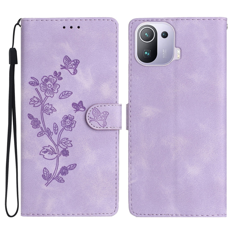 Flower Butterfly Embossing Pattern Leather Phone Case, For Xiaomi Redmi 10, For Xiaomi Mi 11 Lite, For Xiaomi Mi 11 Ultra, For Xiaomi Mi 11 Pro, For Xiaomi Redmi Note 10 5G, For Xiaomi Redmi Note 10 4G / Note 10S, For Xiaomi Redmi Note 10 Pro / 10 Pro ...