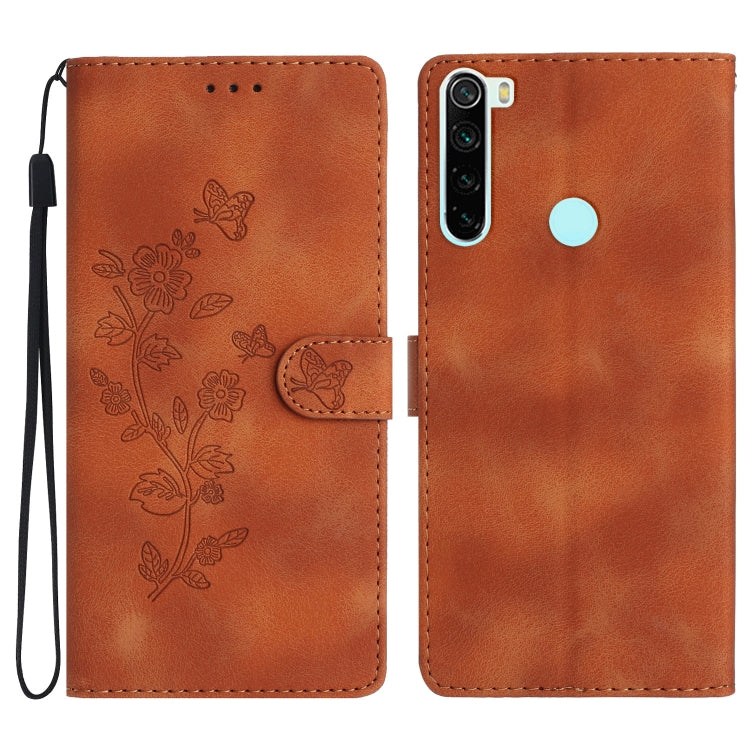 Flower Butterfly Embossing Pattern Leather Phone Case, For Xiaomi Redmi Note 8T