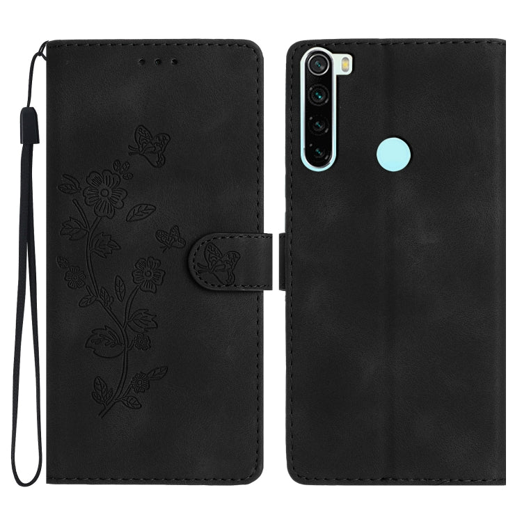 Flower Butterfly Embossing Pattern Leather Phone Case, For Xiaomi Redmi Note 8T