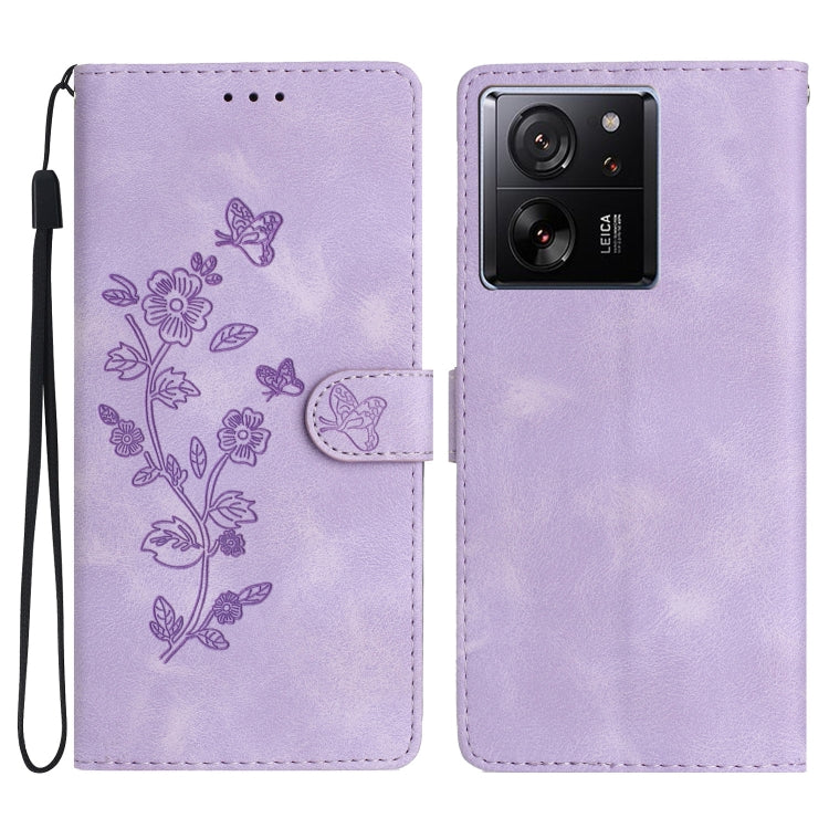 Flower Butterfly Embossing Pattern Leather Phone Case, For Xiaomi Redmi Note 12S, For Xiaomi Redmi 13C 4G, For Xiaomi Redmi Note 12 Pro 5G, For Xiaomi 13T, For Xiaomi Redmi Note 12 5G, For Xiaomi 13 Pro, For Xiaomi 13, For Xiaomi 12T / 12T Pro