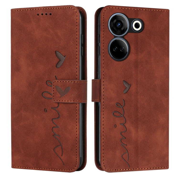 Skin Feel Heart Pattern Leather Phone Case, For Tecno Pova Neo 3, For Tecno Camon 20 Premier, For Tecno Camon 20 Pro 5G, For Tecno Pova 5 4G, For Tecno Camon 20/Camon 20 Pro 4G