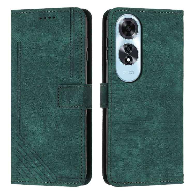 Skin Feel Stripe Pattern Leather Phone Case with Lanyard, For OPPO A6x 5G / A6 5G, For OPPO A60 4G, For OPPO A3 Pro, For OPPO Reno11 F, For OPPO A38, For OPPO A58 4G, For OPPO Reno10 5G/Reno10 Pro 5G Global, For OPPO A78 4G