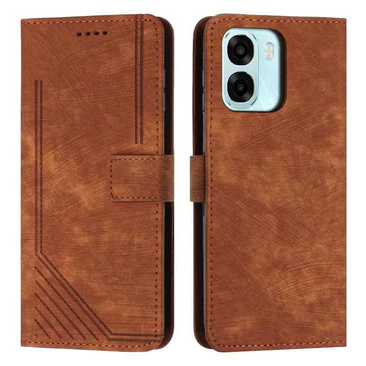 Skin Feel Stripe Pattern Leather Phone Case with Lanyard, For OPPO A6x 5G / A6 5G, For OPPO A60 4G, For OPPO A3 Pro, For OPPO Reno11 F, For OPPO A38, For OPPO A58 4G, For OPPO Reno10 5G/Reno10 Pro 5G Global, For OPPO A78 4G