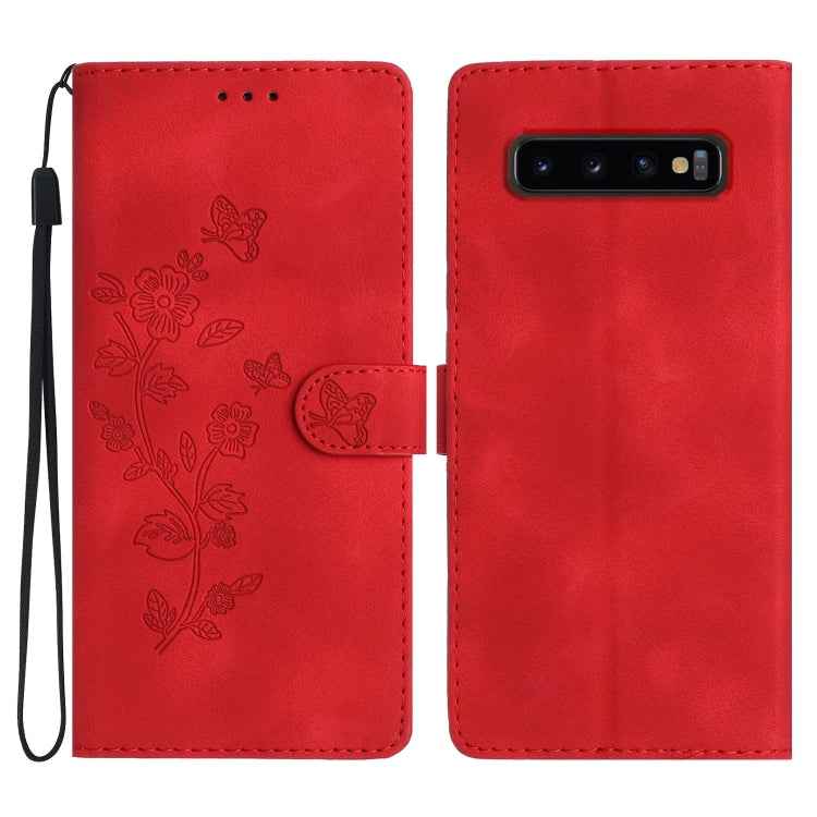 Flower Butterfly Embossing Pattern Leather Phone Case, For Samsung Galaxy A10 / M10, For Samsung Galaxy A20 / A30, For Samsung Galaxy A50, For Samsung Galaxy S10e, For Samsung Galaxy S10+, For Samsung Galaxy S10