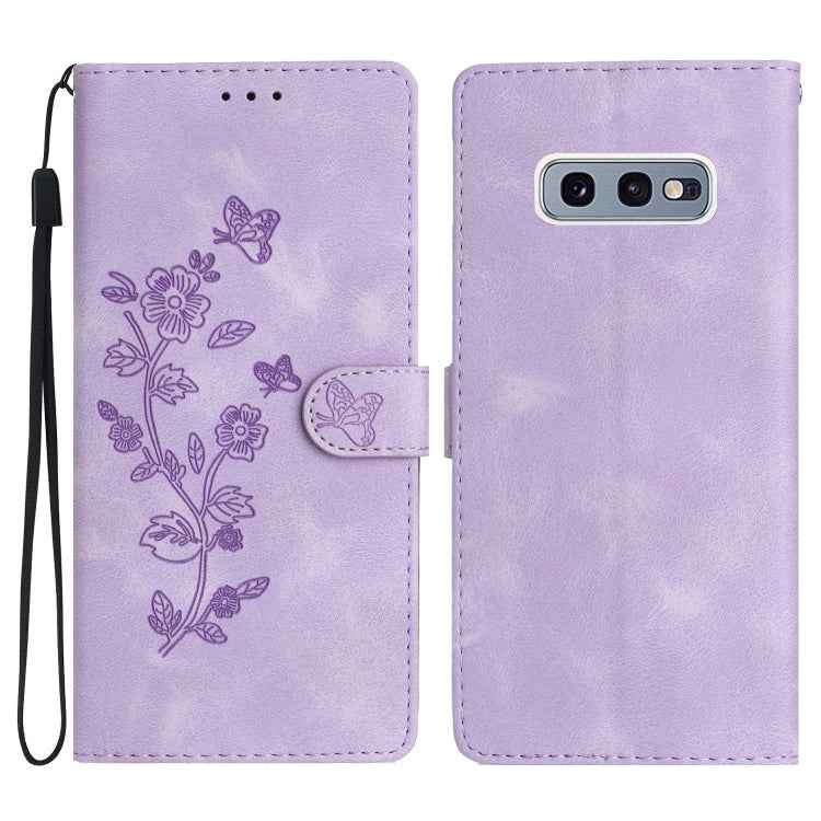 Flower Butterfly Embossing Pattern Leather Phone Case, For Samsung Galaxy A10 / M10, For Samsung Galaxy A20 / A30, For Samsung Galaxy A50, For Samsung Galaxy S10e, For Samsung Galaxy S10+, For Samsung Galaxy S10