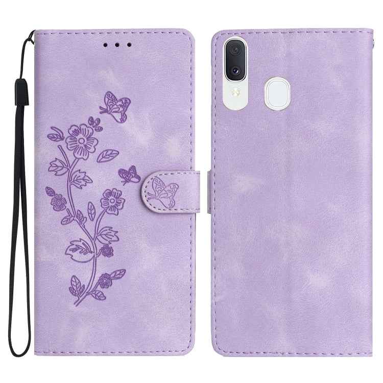 Flower Butterfly Embossing Pattern Leather Phone Case, For Samsung Galaxy A10 / M10, For Samsung Galaxy A20 / A30, For Samsung Galaxy A50, For Samsung Galaxy S10e, For Samsung Galaxy S10+, For Samsung Galaxy S10