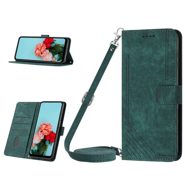 Skin Feel Stripe Pattern Leather Phone Case with Lanyard, For Realme 12, For Realme 12+, For Realme 12 Pro+, For Realme 11 4G Global, For Realme 11 5G Global/11x, For Realme C53/Narzo N53, For Realme 11, For Realme 11 Pro/11 Pro+
