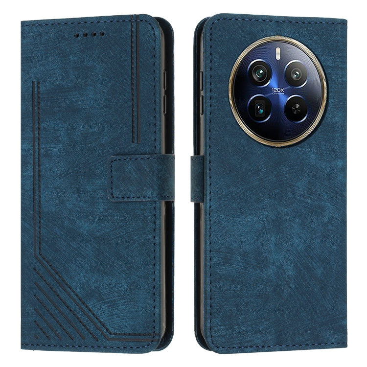 Skin Feel Stripe Pattern Leather Phone Case with Lanyard, For Realme 12, For Realme 12+, For Realme 12 Pro+, For Realme 11 4G Global, For Realme 11 5G Global/11x, For Realme C53/Narzo N53, For Realme 11, For Realme 11 Pro/11 Pro+