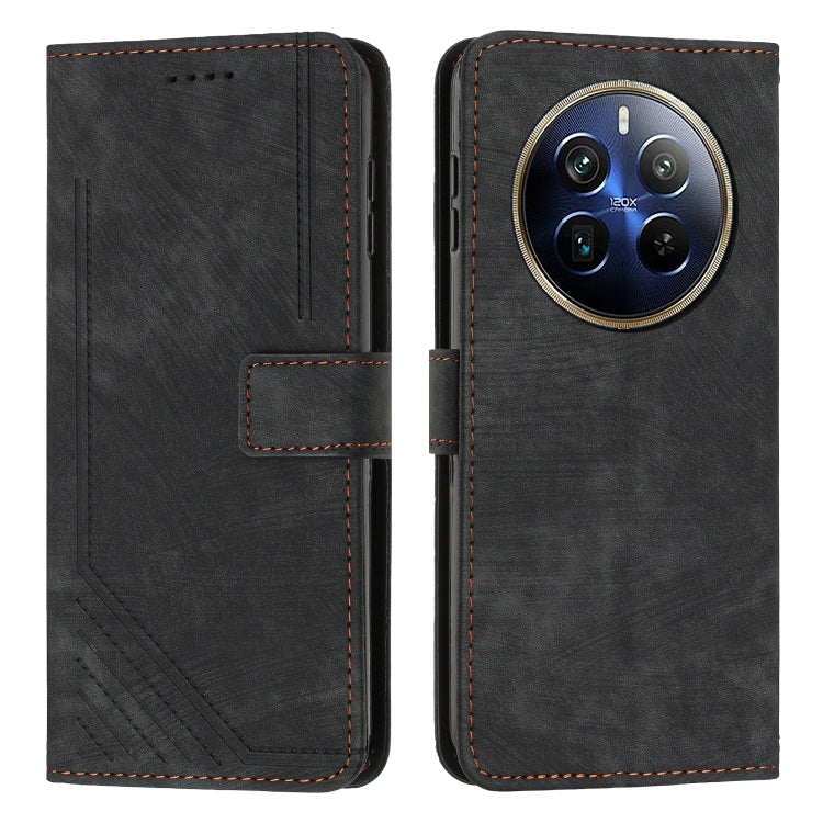 Skin Feel Stripe Pattern Leather Phone Case with Lanyard, For Realme 12, For Realme 12+, For Realme 12 Pro+, For Realme 11 4G Global, For Realme 11 5G Global/11x, For Realme C53/Narzo N53, For Realme 11, For Realme 11 Pro/11 Pro+