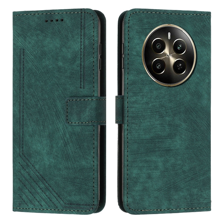 Skin Feel Stripe Pattern Leather Phone Case with Lanyard, For Realme 12, For Realme 12+, For Realme 12 Pro+, For Realme 11 4G Global, For Realme 11 5G Global/11x, For Realme C53/Narzo N53, For Realme 11, For Realme 11 Pro/11 Pro+