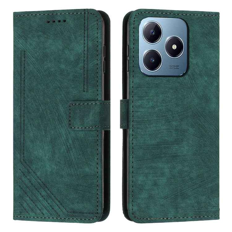 Skin Feel Stripe Pattern Leather Phone Case with Lanyard, For Realme C63, For Realme 12, For Realme 12+, For Realme 12 Pro+, For Realme 11 4G Global, For Realme 11 5G Global/11x, For Realme C53/Narzo N53, For Realme 11