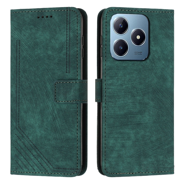Skin Feel Stripe Pattern Leather Phone Case with Lanyard, For Realme Narzo 80 Lite 4G, For Realme 15 / 15 Pro, For Realme C71 4G, For Realme 14 / P3 5G / 14T 5G, For Realme 14 Pro+, For Realme 14 Pro, For Realme C75 / V60 Pro, For Realme C63