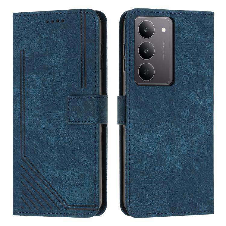 Skin Feel Stripe Pattern Leather Phone Case with Lanyard, For Realme 15T 5G, For Realme Narzo 80 Lite 4G, For Realme 15 / 15 Pro, For Realme C71 4G, For Realme 14 / P3 5G / 14T 5G, For Realme 14 Pro+, For Realme 14 Pro, For Realme C75 / V60 Pro