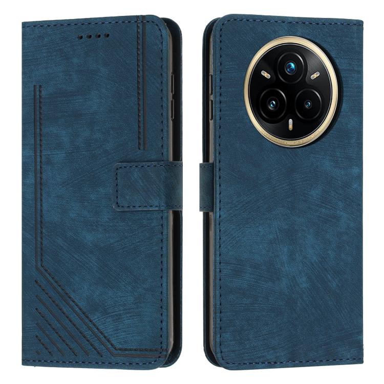 Skin Feel Stripe Pattern Leather Phone Case with Lanyard, For Realme 15T 5G, For Realme Narzo 80 Lite 4G, For Realme 15 / 15 Pro, For Realme C71 4G, For Realme 14 / P3 5G / 14T 5G, For Realme 14 Pro+, For Realme 14 Pro, For Realme C75 / V60 Pro