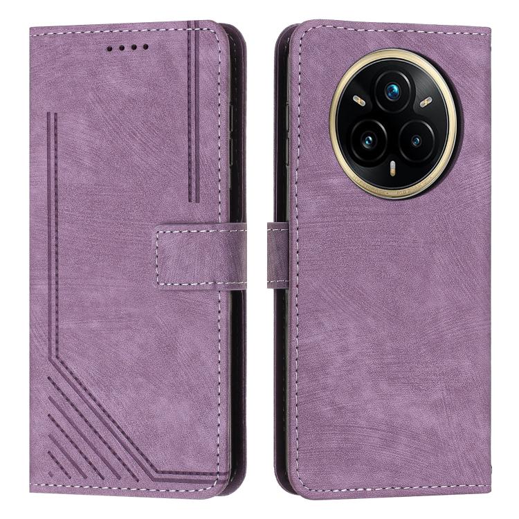 Skin Feel Stripe Pattern Leather Phone Case with Lanyard, For Realme Narzo 80 Lite 4G, For Realme 15 / 15 Pro, For Realme C71 4G, For Realme 14 / P3 5G / 14T 5G, For Realme 14 Pro+, For Realme 14 Pro, For Realme C75 / V60 Pro, For Realme C63