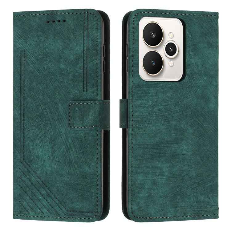 Skin Feel Stripe Pattern Leather Phone Case with Lanyard, For Realme 15T 5G, For Realme Narzo 80 Lite 4G, For Realme 15 / 15 Pro, For Realme C71 4G, For Realme 14 / P3 5G / 14T 5G, For Realme 14 Pro+, For Realme 14 Pro, For Realme C75 / V60 Pro