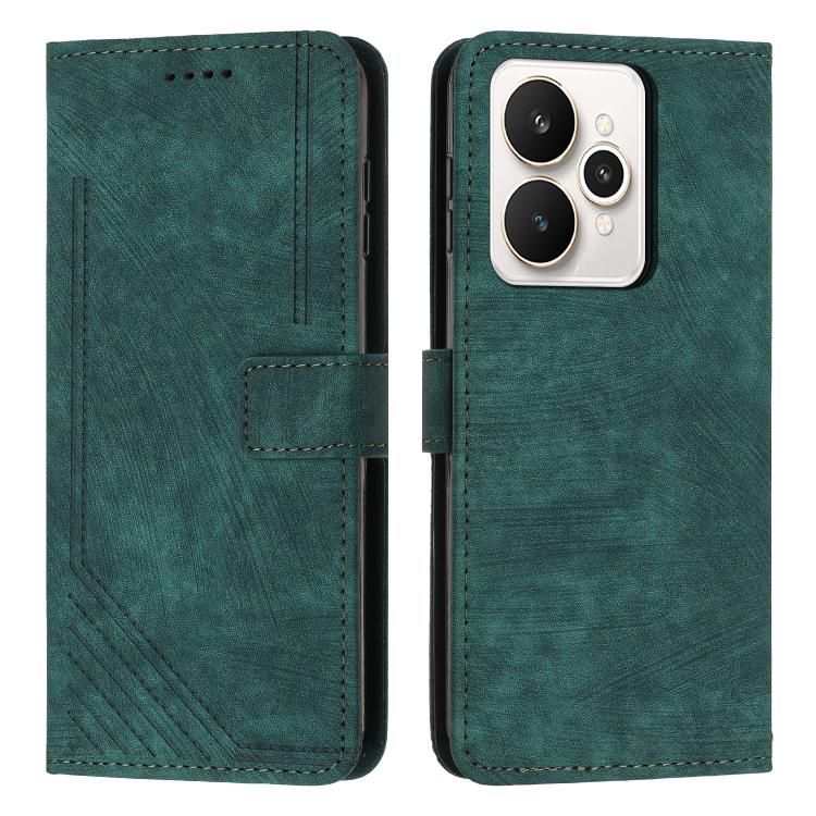 Skin Feel Stripe Pattern Leather Phone Case with Lanyard, For Realme Narzo 80 Lite 4G, For Realme 15 / 15 Pro, For Realme C71 4G, For Realme 14 / P3 5G / 14T 5G, For Realme 14 Pro+, For Realme 14 Pro, For Realme C75 / V60 Pro, For Realme C63