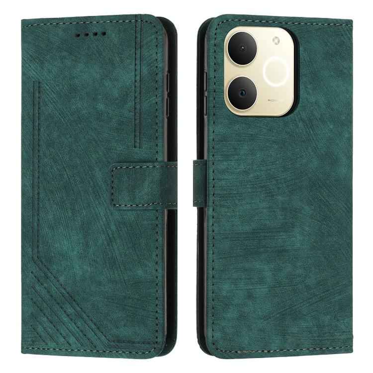 Skin Feel Stripe Pattern Leather Phone Case with Lanyard, For Realme 15T 5G, For Realme Narzo 80 Lite 4G, For Realme 15 / 15 Pro, For Realme C71 4G, For Realme 14 / P3 5G / 14T 5G, For Realme 14 Pro+, For Realme 14 Pro, For Realme C75 / V60 Pro