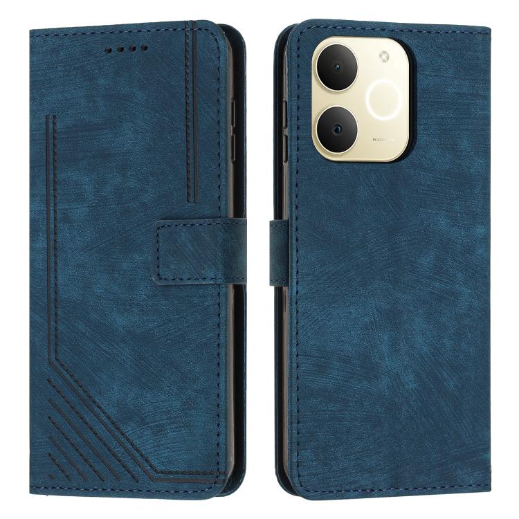 Skin Feel Stripe Pattern Leather Phone Case with Lanyard, For Realme Narzo 80 Lite 4G, For Realme 15 / 15 Pro, For Realme C71 4G, For Realme 14 / P3 5G / 14T 5G, For Realme 14 Pro+, For Realme 14 Pro, For Realme C75 / V60 Pro, For Realme C63