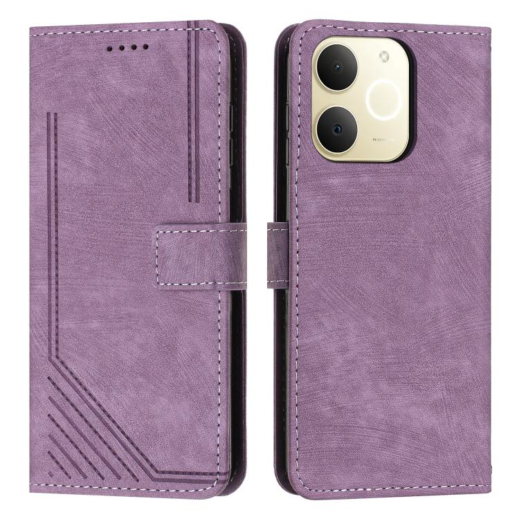 Skin Feel Stripe Pattern Leather Phone Case with Lanyard, For Realme Narzo 80 Lite 4G, For Realme 15 / 15 Pro, For Realme C71 4G, For Realme 14 / P3 5G / 14T 5G, For Realme 14 Pro+, For Realme 14 Pro, For Realme C75 / V60 Pro, For Realme C63