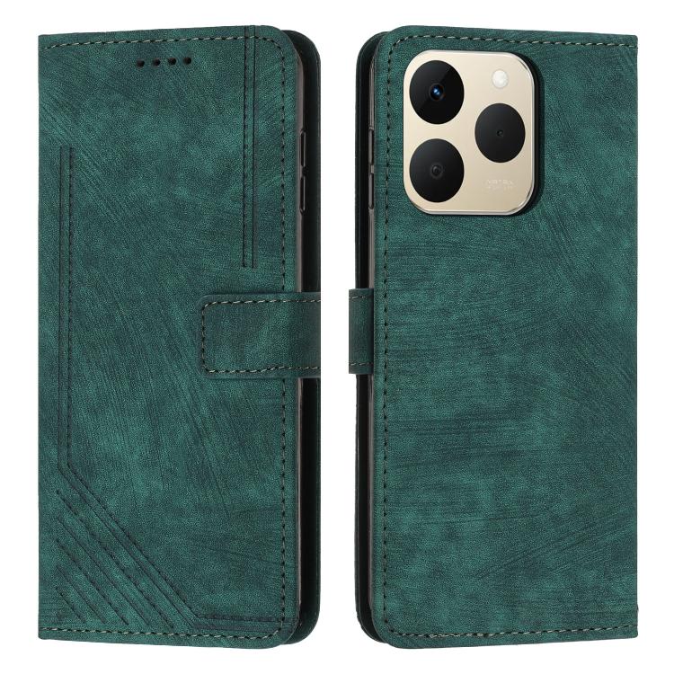 Skin Feel Stripe Pattern Leather Phone Case with Lanyard, For Realme 16T 5G, For Realme P4 Power 5G, For Realme 16 5G, For Realme 16 Pro+ 5G, For Realme 16 Pro 5G, For Realme C85 5G / 15x 5G India, For Realme C85 Pro 4G, For Realme 15T 5G