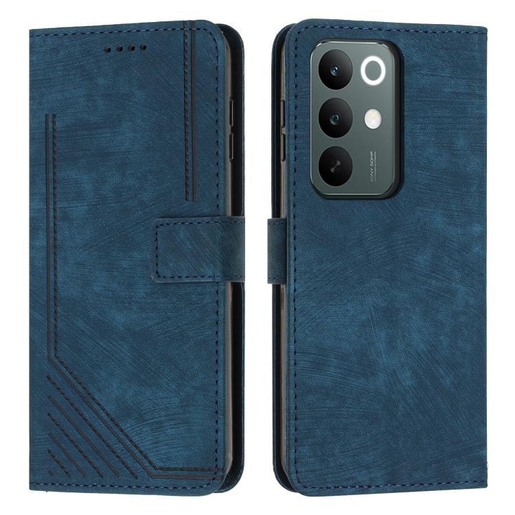 Skin Feel Stripe Pattern Leather Phone Case with Lanyard, For Realme 16T 5G, For Realme P4 Power 5G, For Realme 16 5G, For Realme 16 Pro+ 5G, For Realme 16 Pro 5G, For Realme C85 5G / 15x 5G India, For Realme C85 Pro 4G, For Realme 15T 5G
