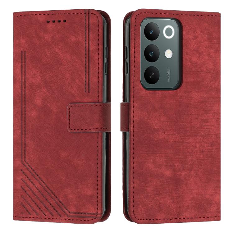 Skin Feel Stripe Pattern Leather Phone Case with Lanyard, For Realme 16T 5G, For Realme P4 Power 5G, For Realme 16 5G, For Realme 16 Pro+ 5G, For Realme 16 Pro 5G, For Realme C85 5G / 15x 5G India, For Realme C85 Pro 4G, For Realme 15T 5G