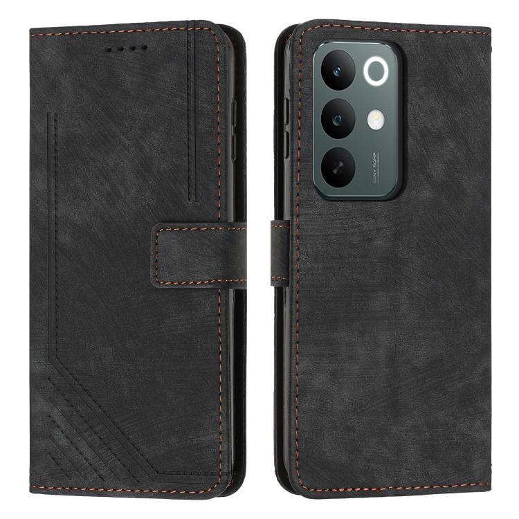 Skin Feel Stripe Pattern Leather Phone Case with Lanyard, For Realme 16T 5G, For Realme P4 Power 5G, For Realme 16 5G, For Realme 16 Pro+ 5G, For Realme 16 Pro 5G, For Realme C85 5G / 15x 5G India, For Realme C85 Pro 4G, For Realme 15T 5G