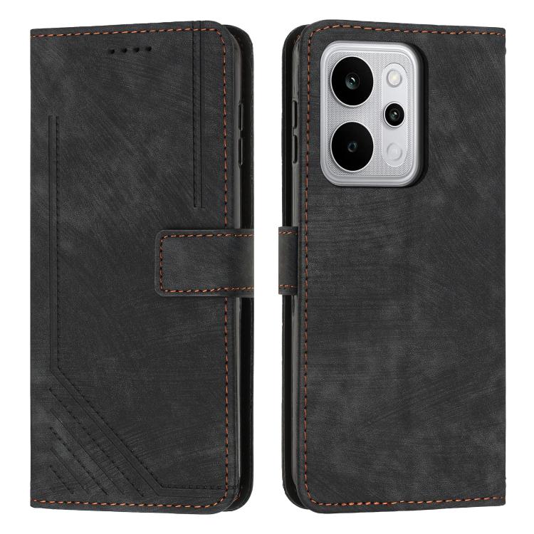 Skin Feel Stripe Pattern Leather Phone Case with Lanyard, For Realme 16T 5G, For Realme P4 Power 5G, For Realme 16 5G, For Realme 16 Pro+ 5G, For Realme 16 Pro 5G, For Realme C85 5G / 15x 5G India, For Realme C85 Pro 4G, For Realme 15T 5G