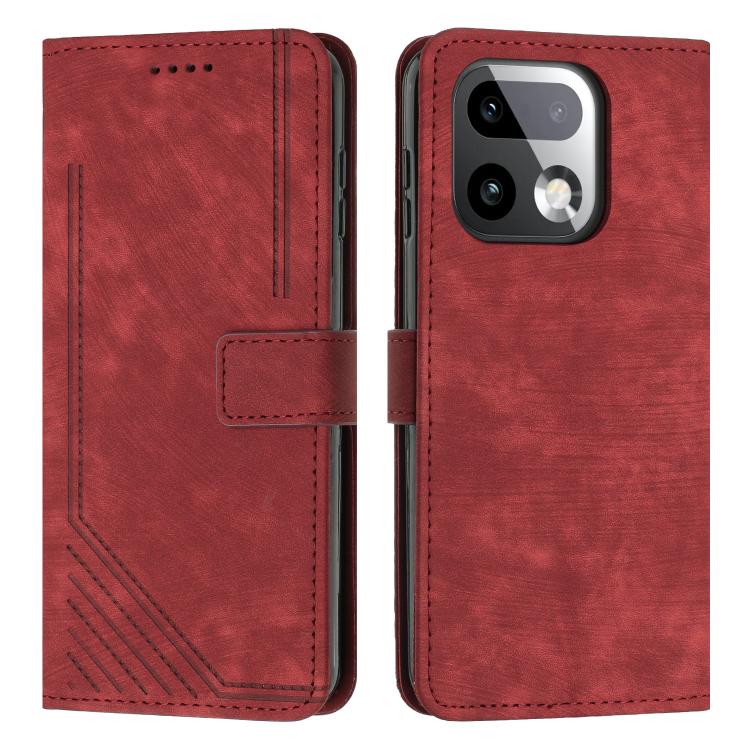 Skin Feel Stripe Pattern Leather Phone Case with Lanyard, For Realme 16T 5G, For Realme P4 Power 5G, For Realme 16 5G, For Realme 16 Pro+ 5G, For Realme 16 Pro 5G, For Realme C85 5G / 15x 5G India, For Realme C85 Pro 4G, For Realme 15T 5G