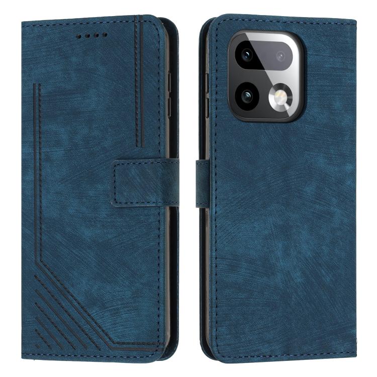 Skin Feel Stripe Pattern Leather Phone Case with Lanyard, For Realme 16T 5G, For Realme P4 Power 5G, For Realme 16 5G, For Realme 16 Pro+ 5G, For Realme 16 Pro 5G, For Realme C85 5G / 15x 5G India, For Realme C85 Pro 4G, For Realme 15T 5G
