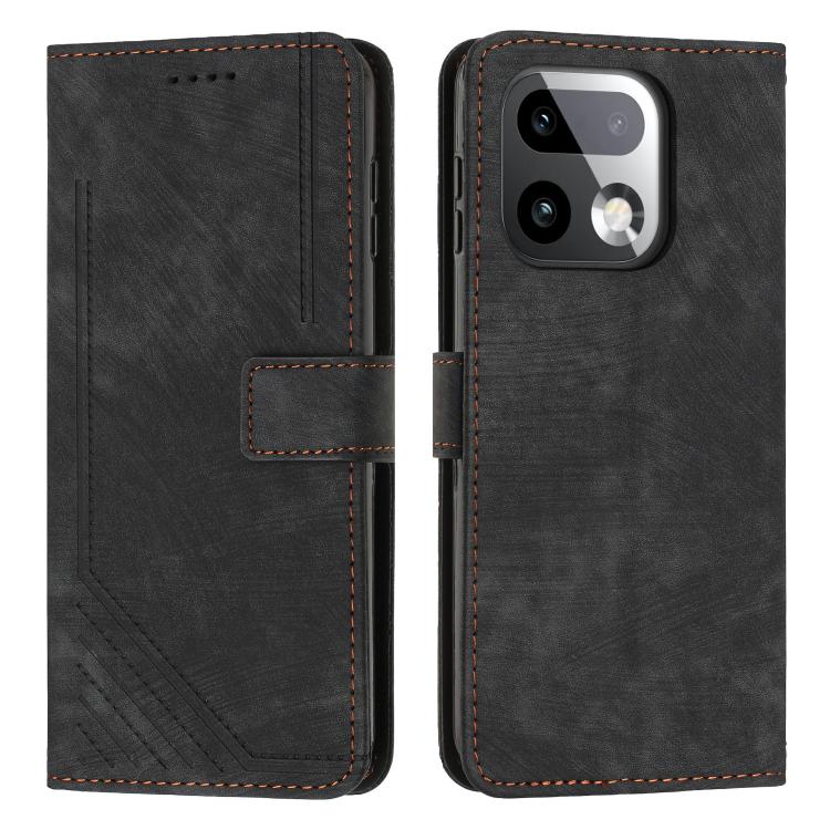 Skin Feel Stripe Pattern Leather Phone Case with Lanyard, For Realme 16T 5G, For Realme P4 Power 5G, For Realme 16 5G, For Realme 16 Pro+ 5G, For Realme 16 Pro 5G, For Realme C85 5G / 15x 5G India, For Realme C85 Pro 4G, For Realme 15T 5G