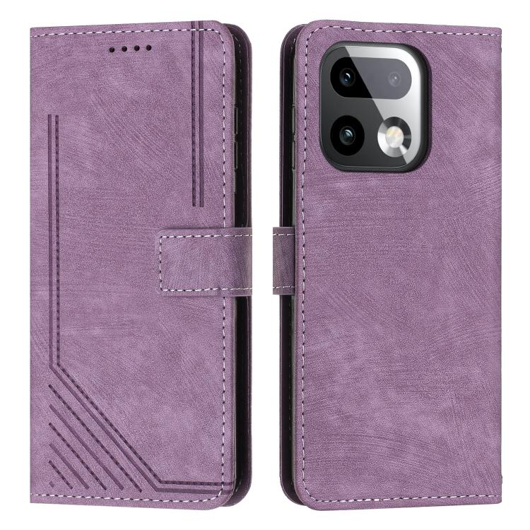 Skin Feel Stripe Pattern Leather Phone Case with Lanyard, For Realme 16T 5G, For Realme P4 Power 5G, For Realme 16 5G, For Realme 16 Pro+ 5G, For Realme 16 Pro 5G, For Realme C85 5G / 15x 5G India, For Realme C85 Pro 4G, For Realme 15T 5G