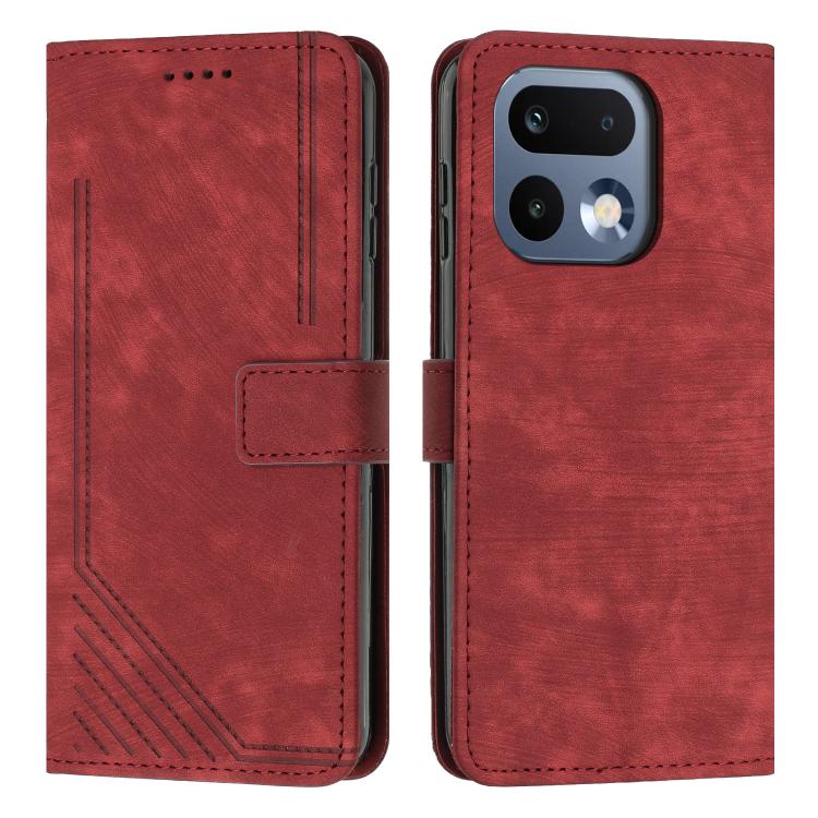 Skin Feel Stripe Pattern Leather Phone Case with Lanyard, For Realme 16T 5G, For Realme P4 Power 5G, For Realme 16 5G, For Realme 16 Pro+ 5G, For Realme 16 Pro 5G, For Realme C85 5G / 15x 5G India, For Realme C85 Pro 4G, For Realme 15T 5G