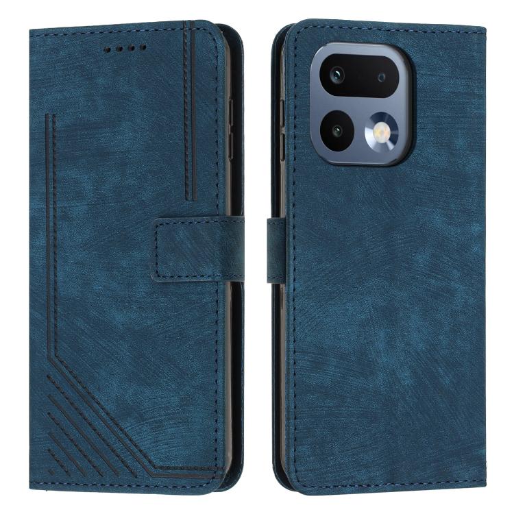 Skin Feel Stripe Pattern Leather Phone Case with Lanyard, For Realme 16T 5G, For Realme P4 Power 5G, For Realme 16 5G, For Realme 16 Pro+ 5G, For Realme 16 Pro 5G, For Realme C85 5G / 15x 5G India, For Realme C85 Pro 4G, For Realme 15T 5G