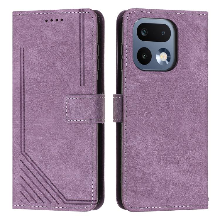 Skin Feel Stripe Pattern Leather Phone Case with Lanyard, For Realme 16T 5G, For Realme P4 Power 5G, For Realme 16 5G, For Realme 16 Pro+ 5G, For Realme 16 Pro 5G, For Realme C85 5G / 15x 5G India, For Realme C85 Pro 4G, For Realme 15T 5G