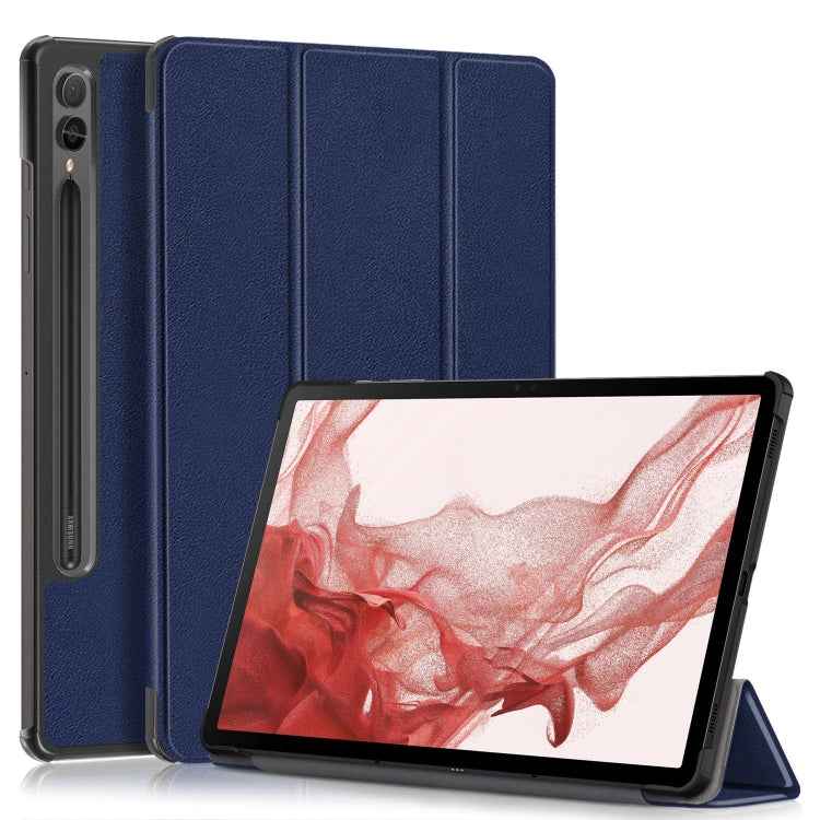 Custer Pure Color 3-Fold Holder Smart Leather Tablet Case, For Samsung Galaxy Tab S9+