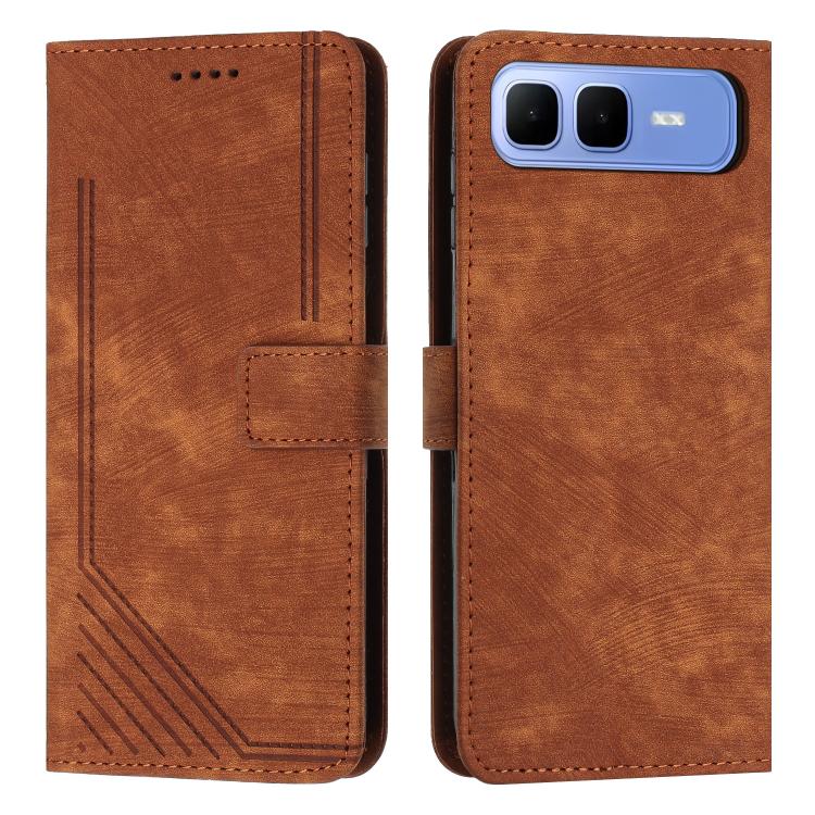 Skin Feel Stripe Pattern Leather Phone Case with Lanyard, For Infinix Hot 70 5G, For Infinix Note Edge 5G, For Infinix Smart 20 4G, For Infinix Note 60 / 60 Pro 5G, For Infinix Hot 60 4G / Hot 60i 4G, For Infinix Hot 60 Pro+ 4G, For Infinix Hot 60 Pro ...