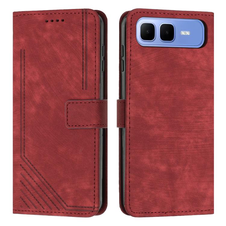 Skin Feel Stripe Pattern Leather Phone Case with Lanyard, For Infinix Hot 70 5G, For Infinix Note Edge 5G, For Infinix Smart 20 4G, For Infinix Note 60 / 60 Pro 5G, For Infinix Hot 60 4G / Hot 60i 4G, For Infinix Hot 60 Pro+ 4G, For Infinix Hot 60 Pro ...