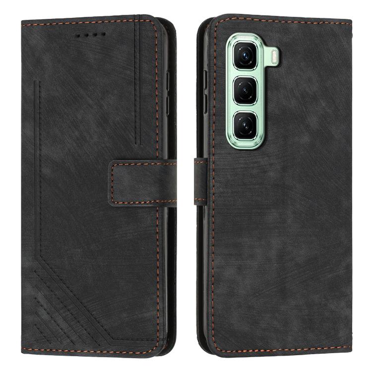 Skin Feel Stripe Pattern Leather Phone Case with Lanyard, For Infinix Hot 70 5G, For Infinix Note Edge 5G, For Infinix Smart 20 4G, For Infinix Note 60 / 60 Pro 5G, For Infinix Hot 60 4G / Hot 60i 4G, For Infinix Hot 60 Pro+ 4G, For Infinix Hot 60 Pro ...