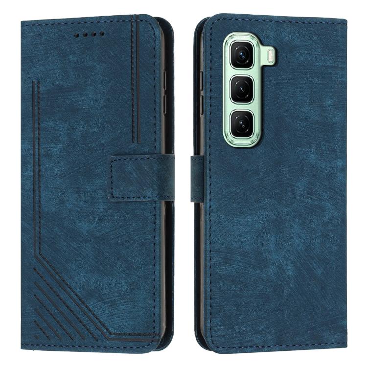 Skin Feel Stripe Pattern Leather Phone Case with Lanyard, For Infinix Hot 70 5G, For Infinix Note Edge 5G, For Infinix Smart 20 4G, For Infinix Note 60 / 60 Pro 5G, For Infinix Hot 60 4G / Hot 60i 4G, For Infinix Hot 60 Pro+ 4G, For Infinix Hot 60 Pro ...