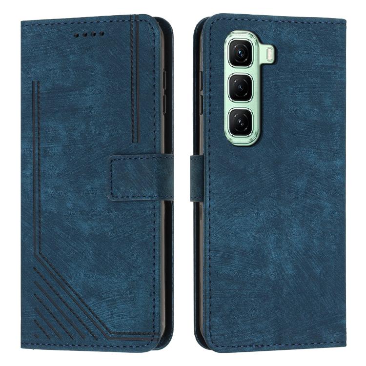 Skin Feel Stripe Pattern Leather Phone Case with Lanyard, For Infinix Hot 70 5G, For Infinix Note Edge 5G, For Infinix Smart 20 4G, For Infinix Note 60 / 60 Pro 5G, For Infinix Hot 60 4G / Hot 60i 4G, For Infinix Hot 60 Pro+ 4G, For Infinix Hot 60 Pro ...