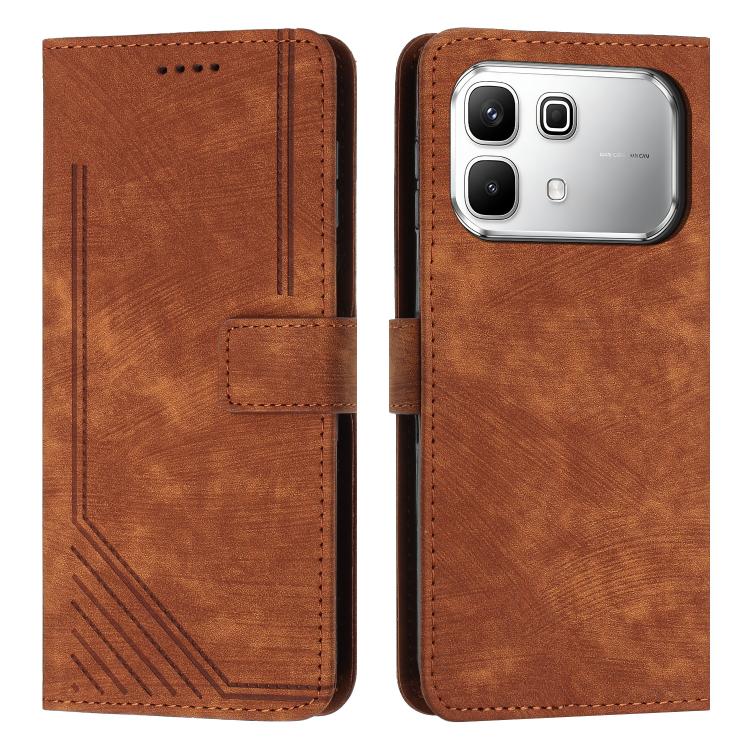 Skin Feel Stripe Pattern Leather Phone Case with Lanyard, For Infinix Hot 70 5G, For Infinix Note Edge 5G, For Infinix Smart 20 4G, For Infinix Note 60 / 60 Pro 5G, For Infinix Hot 60 4G / Hot 60i 4G, For Infinix Hot 60 Pro+ 4G, For Infinix Hot 60 Pro ...