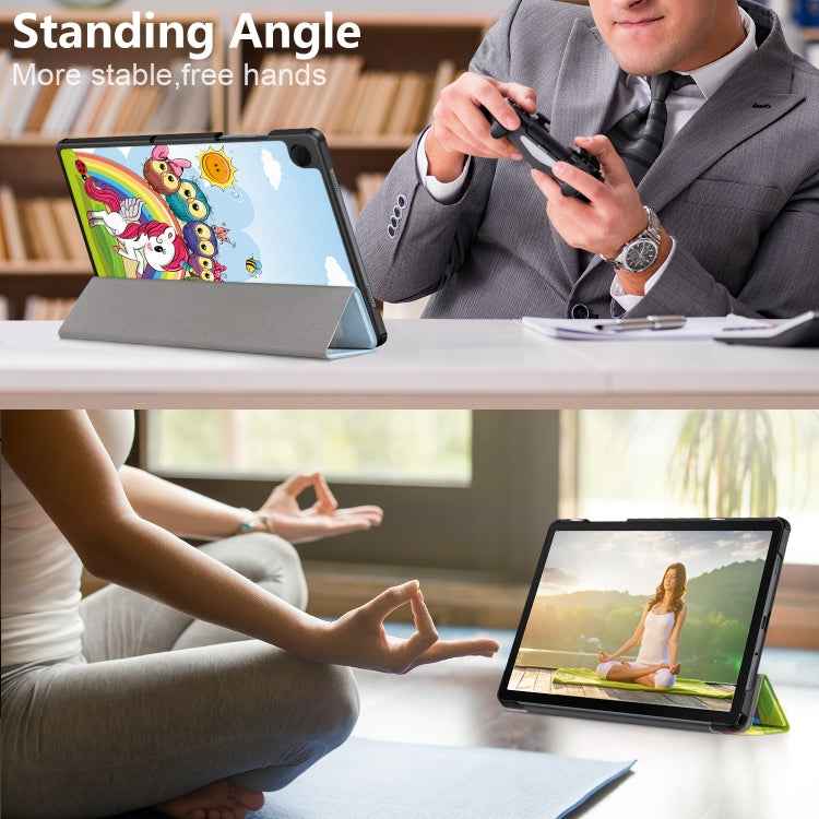 Custer Painted 3-Fold Holder Smart Leather Tablet Case, For Samsung Galaxy Tab A9 2023, For Samsung Galaxy Tab S9+
