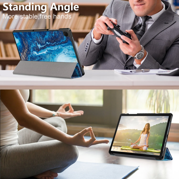 Custer Painted 3-Fold Holder Smart Leather Tablet Case, For Samsung Galaxy Tab A9 2023, For Samsung Galaxy Tab S9+