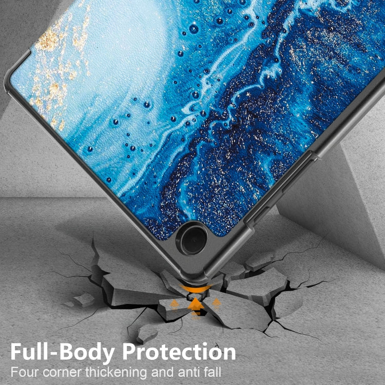 Custer Painted 3-Fold Holder Smart Leather Tablet Case, For Samsung Galaxy Tab A9 2023, For Samsung Galaxy Tab S9+